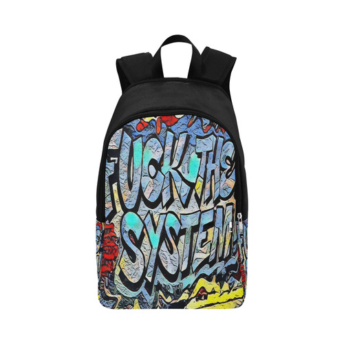 FUCK THE SYSTEM GRAFFITI IV Fabric Backpack for Adult (Model 1659)