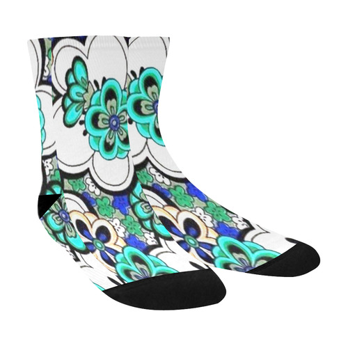 Retro 70s Flowers Crew Socks