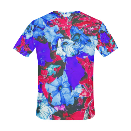 closeup flower texture abstract in blue purple red All Over Print T-Shirt for Men (USA Size) (Model T40)