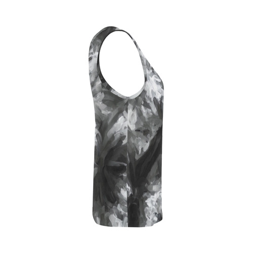 camouflage abstract painting texture background in black and white All Over Print Tank Top for Women (Model T43)
