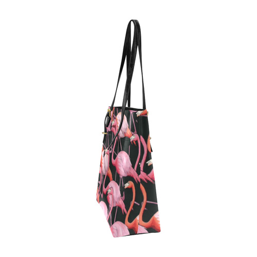 Beautiful Pink Flamingos Summer Pattern Euramerican Tote Bag/Small (Model 1655)