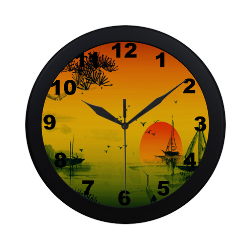 Sunset Orient Escape Circular Plastic Wall clock