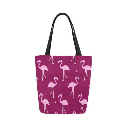 Pink Flamingos Summer Pattern Canvas Tote Bag (Model 1657)