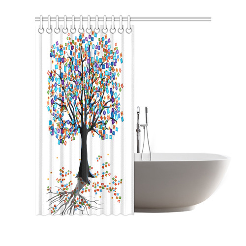 Shower Curtain Colorful Tree Design by Juleez Shower Curtain 72"x72"
