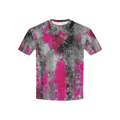 vintage psychedelic painting texture abstract in pink and black with noise and grain Kids' All Over Print T-shirt (USA Size) (Model T40)