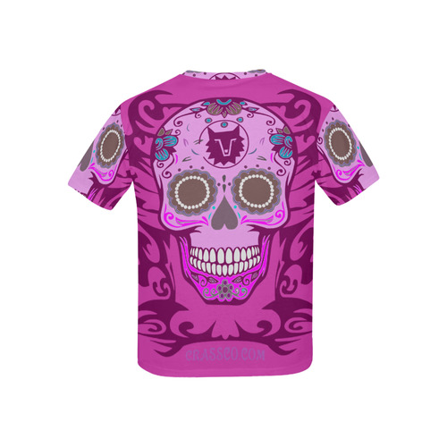 FUNNY SKULL PINK BY CRASSCO Kids' All Over Print T-shirt (USA Size) (Model T40)