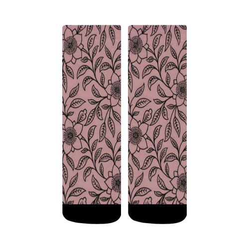 Vintage Lace Floral Bridal Rose Crew Socks