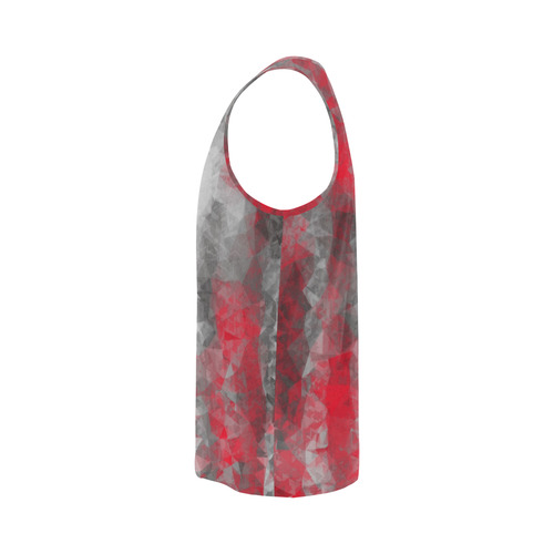 psychedelic geometric polygon shape pattern abstract in red and black All Over Print Tank Top for Men (Model T43)