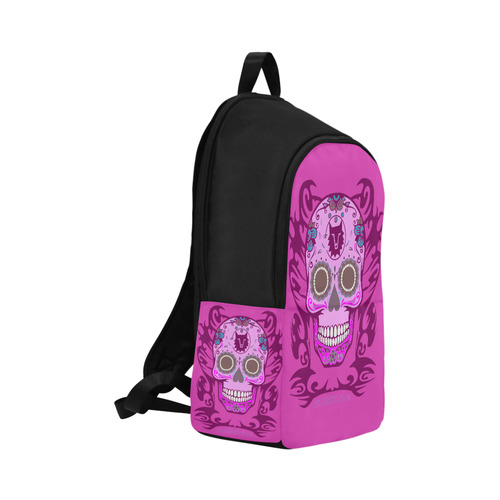 SKULL PINK FLOWER TRIBAL II Fabric Backpack for Adult (Model 1659)
