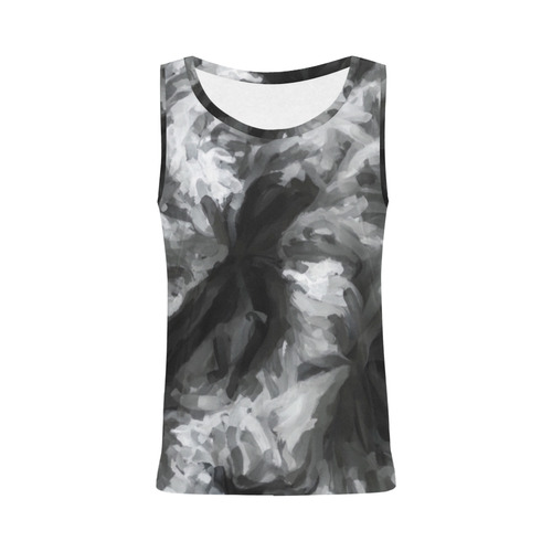 camouflage abstract painting texture background in black and white All Over Print Tank Top for Women (Model T43)