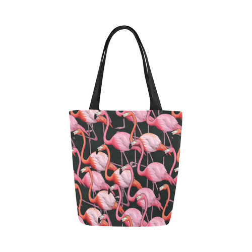 Beautiful Pink Flamingos Summer Pattern Canvas Tote Bag (Model 1657)
