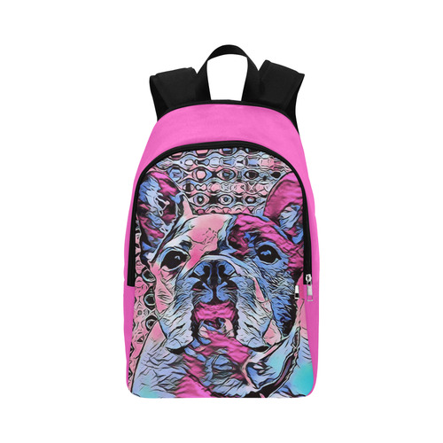 FRENCH BULLDOG PINK Fabric Backpack for Adult (Model 1659)