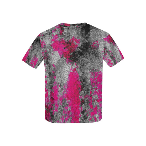 vintage psychedelic painting texture abstract in pink and black with noise and grain Kids' All Over Print T-shirt (USA Size) (Model T40)