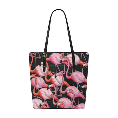 Beautiful Pink Flamingos Summer Pattern Euramerican Tote Bag/Small (Model 1655)