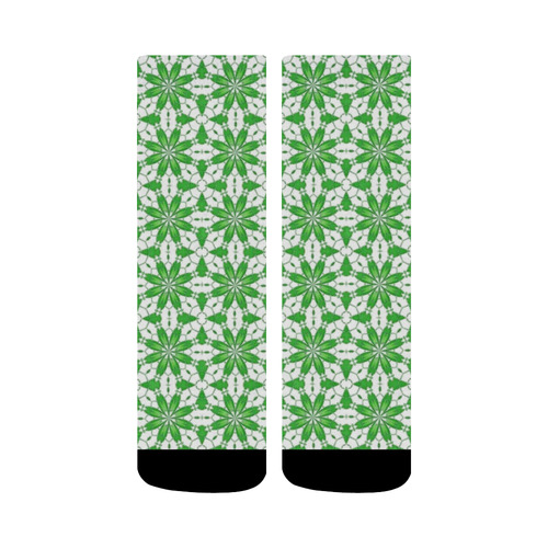 Green and White Lace Crew Socks