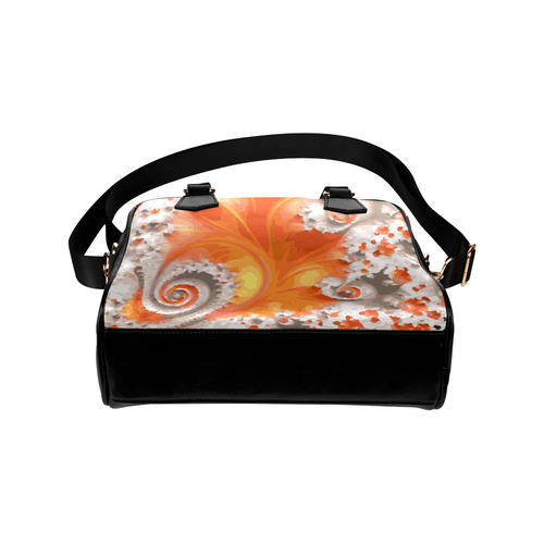 Orange White Summer Fractal Shoulder Handbag (Model 1634)