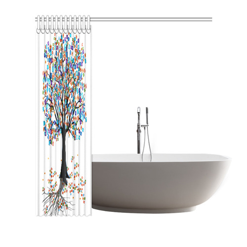 Shower Curtain Colorful Tree Design by Juleez Shower Curtain 72"x72"