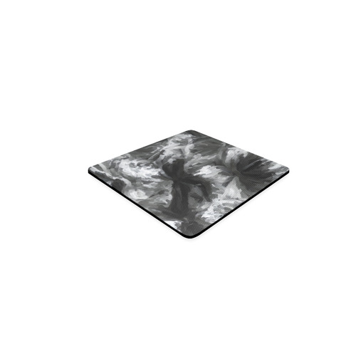 camouflage abstract painting texture background in black and white Square Coaster