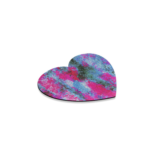 vintage psychedelic painting texture abstract in pink and blue with noise and grain Heart Coaster