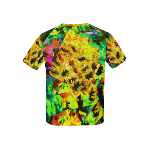 camouflage splash painting abstract in yellow green brown red orange Kids' All Over Print T-shirt (USA Size) (Model T40)