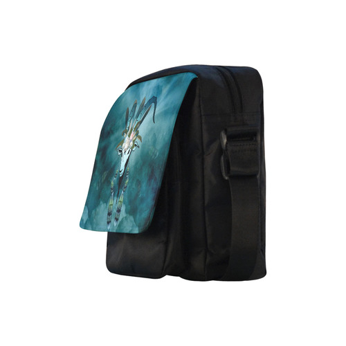 The billy goat with feathers and flowers Crossbody Nylon Bags (Model 1633)