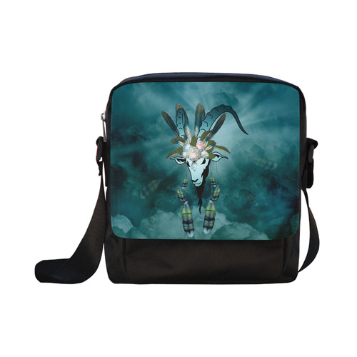 The billy goat with feathers and flowers Crossbody Nylon Bags (Model 1633)