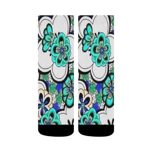 Retro 70s Flowers Crew Socks