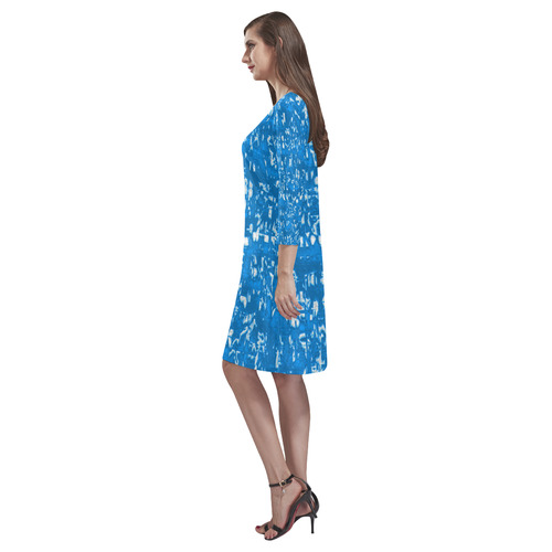 glossy abstract teal by JamColors Rhea Loose Round Neck Dress(Model D22)