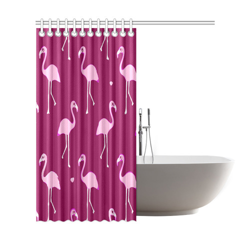 Pink Flamingos Summer Pattern Shower Curtain 69"x72"
