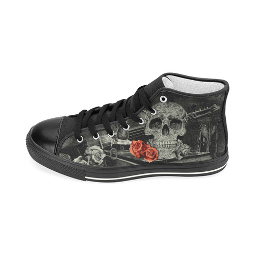 Steampunk Alchemist Mage Red Roses Celtic Skull Men’s Classic High Top Canvas Shoes (Model 017)