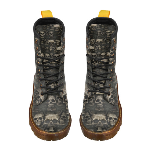 Crypt of the devilish dead skull High Grade PU Leather Martin Boots For Women Model 402H