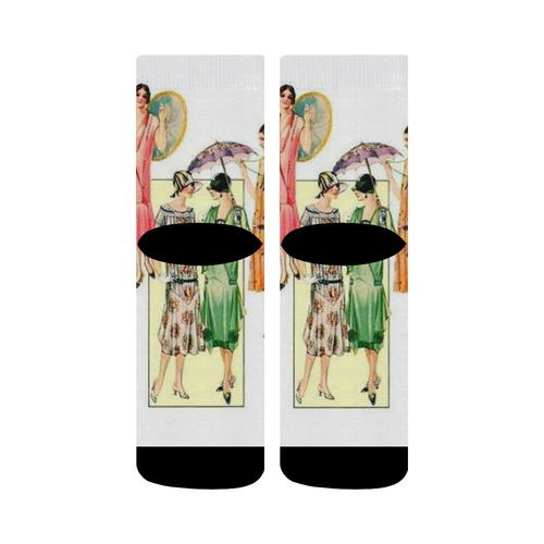 Vintage Flapper Fashion Crew Socks