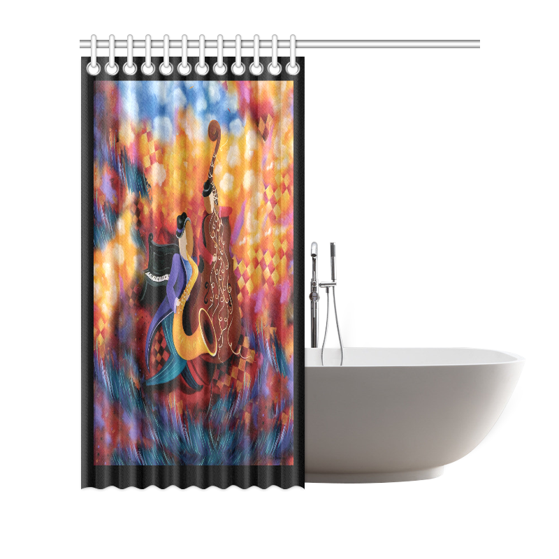 Musicians Music Art Shower Curtain Shower Curtain 72"x72" ID D1690531