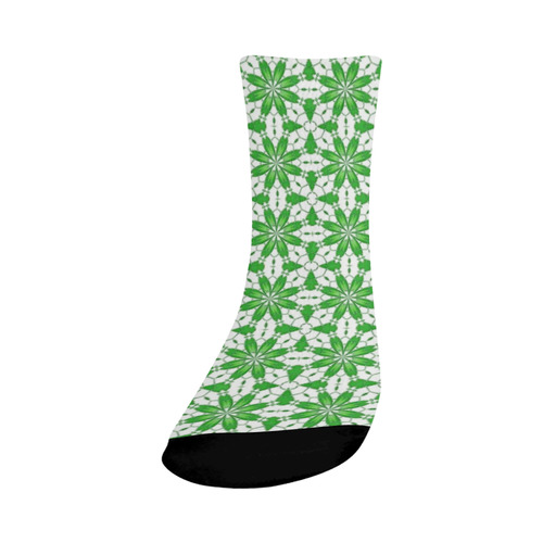 Green and White Lace Crew Socks