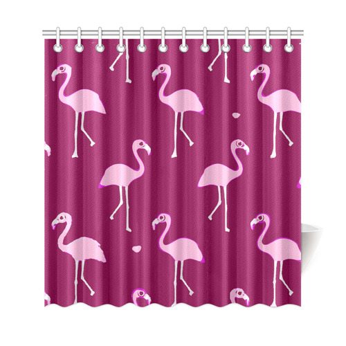 Pink Flamingos Summer Pattern Shower Curtain 69"x72"