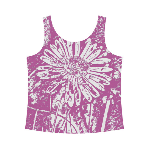 FLOWER PINK V All Over Print Tank Top for Women (Model T43)