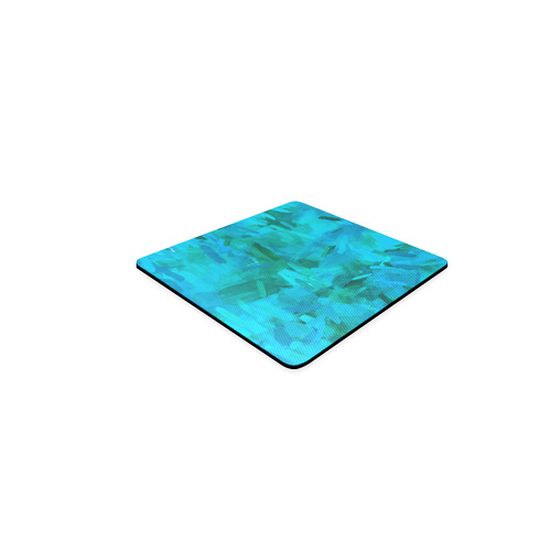 splash painting abstract texture in blue and green Square Coaster