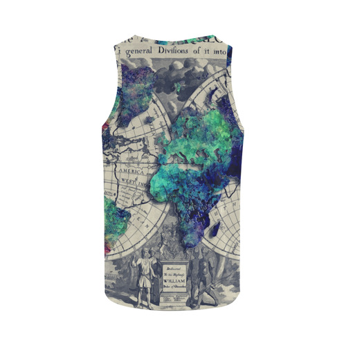 world map 22 All Over Print Tank Top for Women (Model T43)