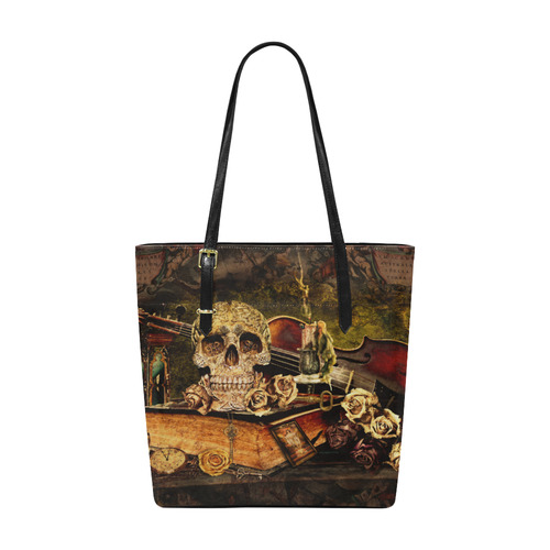 Steampunk Alchemist Mage Roses Celtic Skull Euramerican Tote Bag/Small (Model 1655)