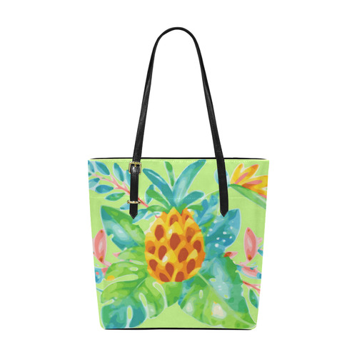 Summer Tropical Pineapple Fruit Floral Euramerican Tote Bag/Small (Model 1655)