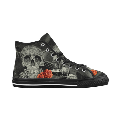 Steampunk Alchemist Mage Red Roses Celtic Skull Vancouver H Men's Canvas Shoes (1013-1)