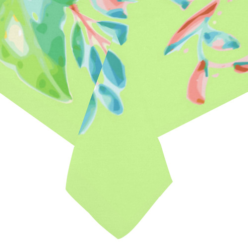 Summer Tropical Pineapple Fruit Floral Cotton Linen Tablecloth 60"x 104"