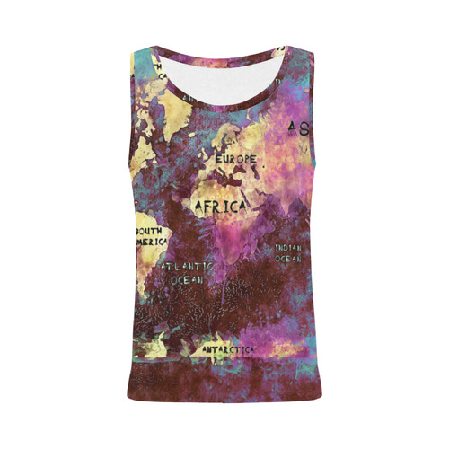 world map All Over Print Tank Top for Women (Model T43)