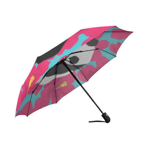 Panda Sunglasses Tropical Hibiscus Floral Auto-Foldable Umbrella (Model U04)
