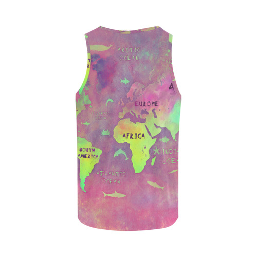 world map All Over Print Tank Top for Women (Model T43)