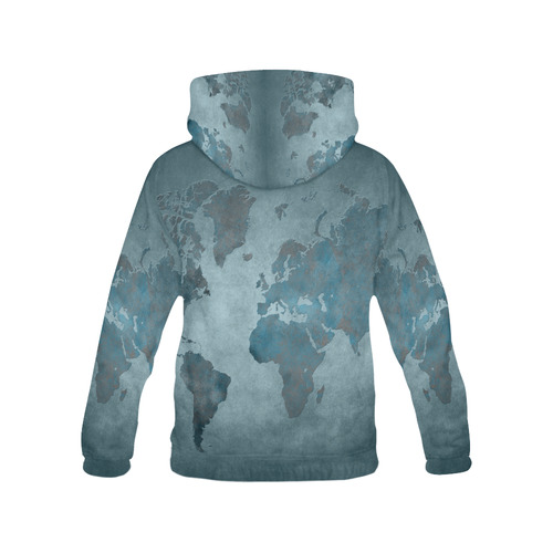 world map 35 All Over Print Hoodie for Women (USA Size) (Model H13)