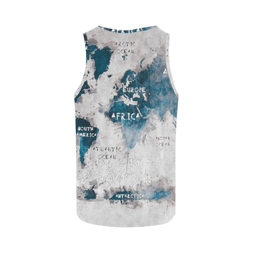 world map OCEANS and continents All Over Print Tank Top for Women (Model T43)