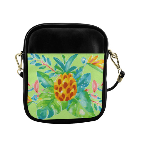 Summer Tropical Pineapple Fruit Floral Sling Bag (Model 1627)