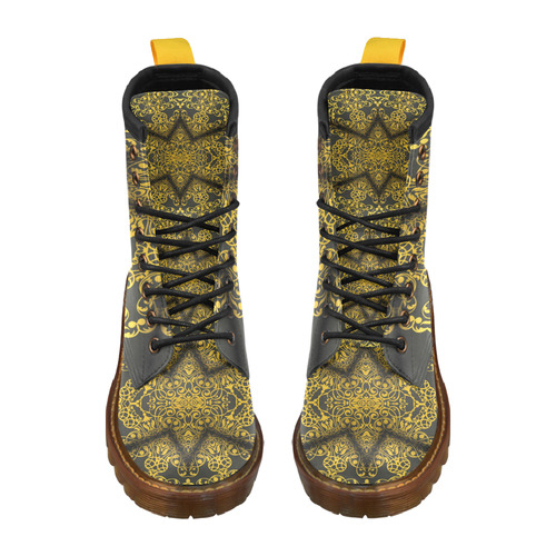 magic mandala High Grade PU Leather Martin Boots For Men Model 402H