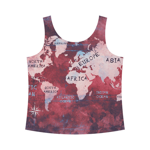 world map All Over Print Tank Top for Women (Model T43)